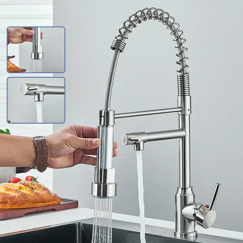 Skanto | NickelFlex Küchenarmatur | 360° Drehung | Edelstahl