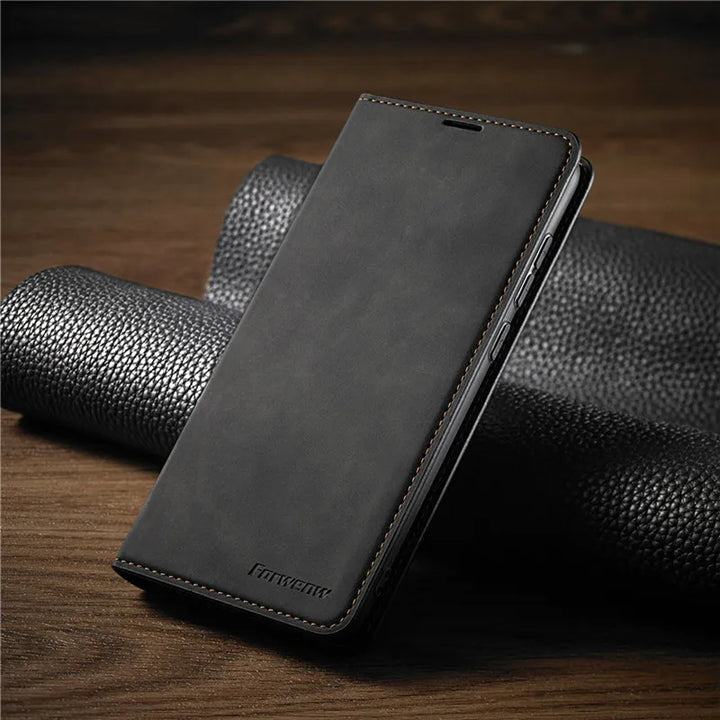 Skanto iPhone Hülle: Magnetische Ledertasche für stilvollen Schutz
