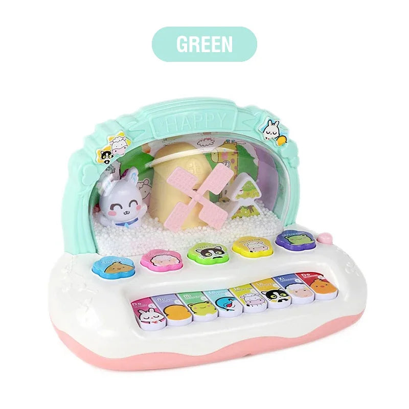 Skanto Kinder Cartoon Elektronisches Klavier mit Tiergeräuschen & Lichtern – Pädagogisches Musikinstrument-Spielzeug für Kinder ab 3 Jahren, perfektes Geburtstagsgeschenk