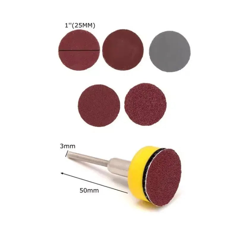 Skanto Skanto | ITLY 1 Zoll 100 Stk. Schleifpapier-Set: Schleifscheiben-Schleifpapier für Dremel-Werkzeuge – inklusive Schleifpads