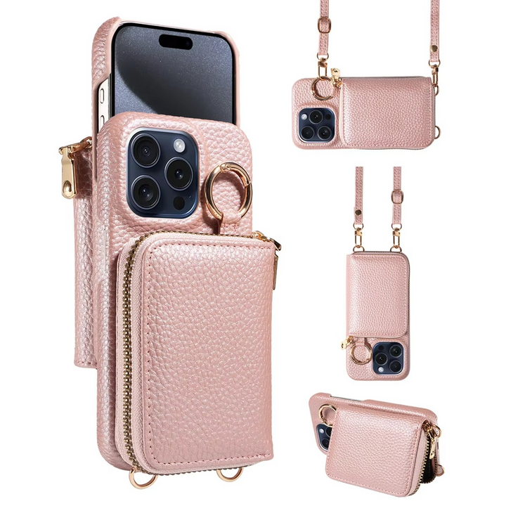 Skanto | Premium Leder Multifunktions-iPhone-Hülle mit Anti-Entmagnetisierungsschutz
