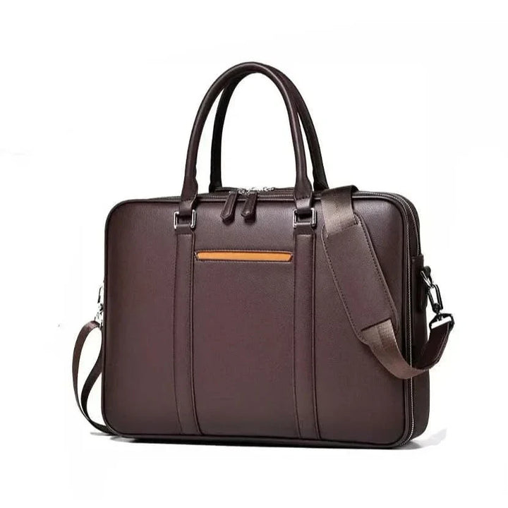 Skanto | Manhattan Business-Laptoptasche aus Leder – Umhängetasche für Dokumente