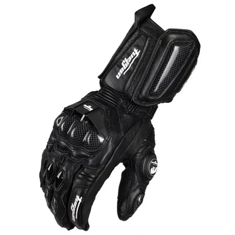 Skanto | RidePro Carbon Motorradhandschuhe | Wind- & Wasserdicht | Touchscreen-kompatibel | Protektoren aus echtem Leder | Für Sommer & Winter