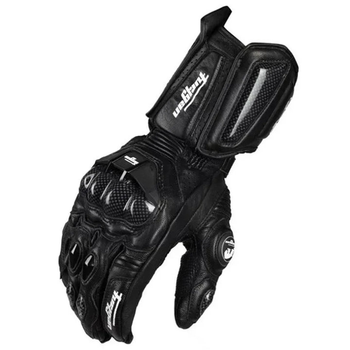 Skanto | RidePro Carbon Motorradhandschuhe | Wind- & Wasserdicht | Touchscreen-kompatibel | Protektoren aus echtem Leder | Für Sommer & Winter