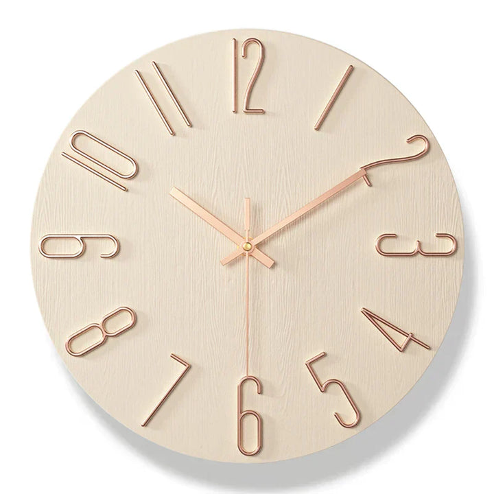 Wanduhr aus Holz im skandinavischen Stil
