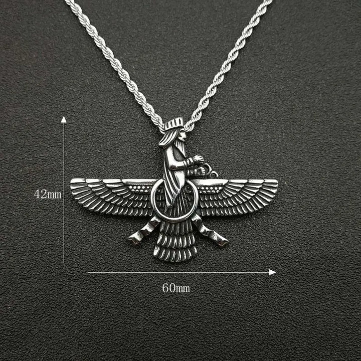 Skanto | Zoroastrischer Faravahar / Ahura Mazda Anhänger Halskette