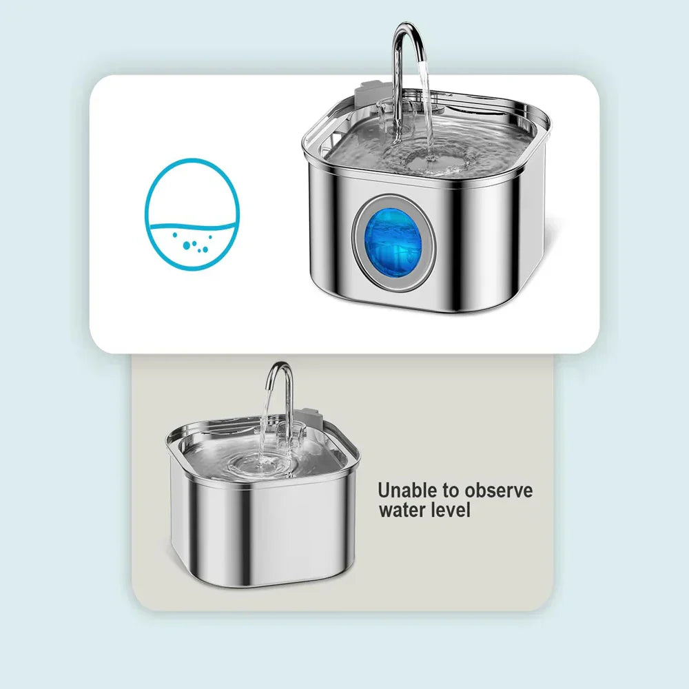 Skanto | Skanto Felindra Katzenbrunnen | Edelstahl | Fließendes Wasser für bessere Hydration | Leise & Hygienisch | 2,5 L Fassungsvermögen