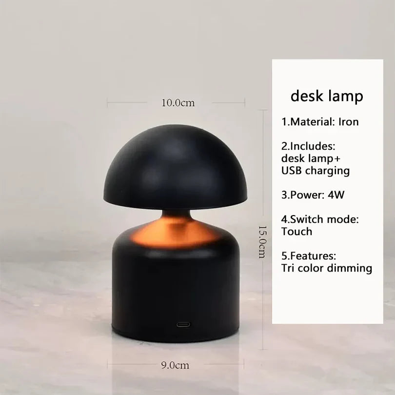 Skanto | LumoVerde LED-Tischlampe | Wiederaufladbar | 3 Farbtemperaturen & Touch-Dimmer | 4W | 5V