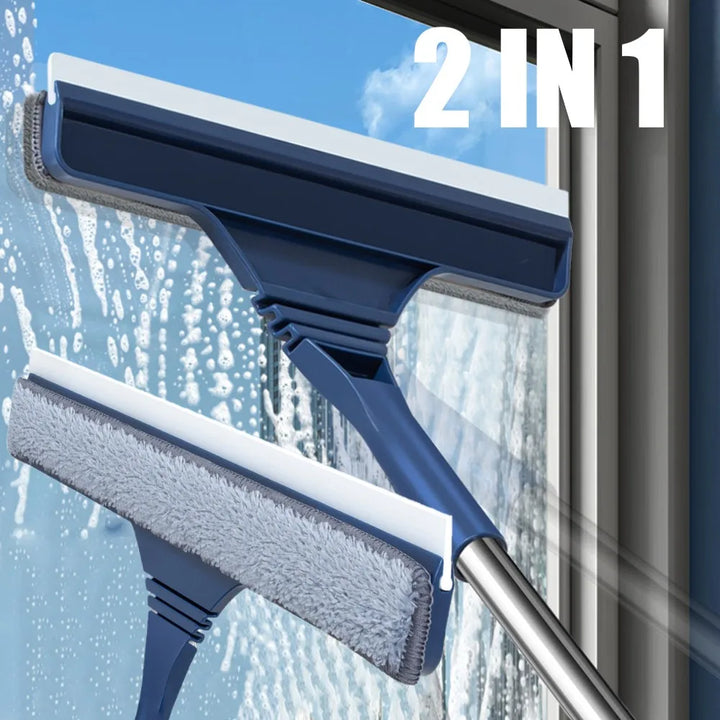 Skanto | FensterFlex 2-in-1 Fensterreiniger | Verstellbarer Teleskopstiel | Tuch und Mikrofaser-Mop | Für Fenster, Glas und Rahmen