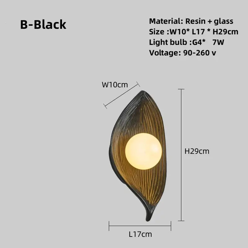 Skanto | LED Wandleuchte Blatt Gold Elegant