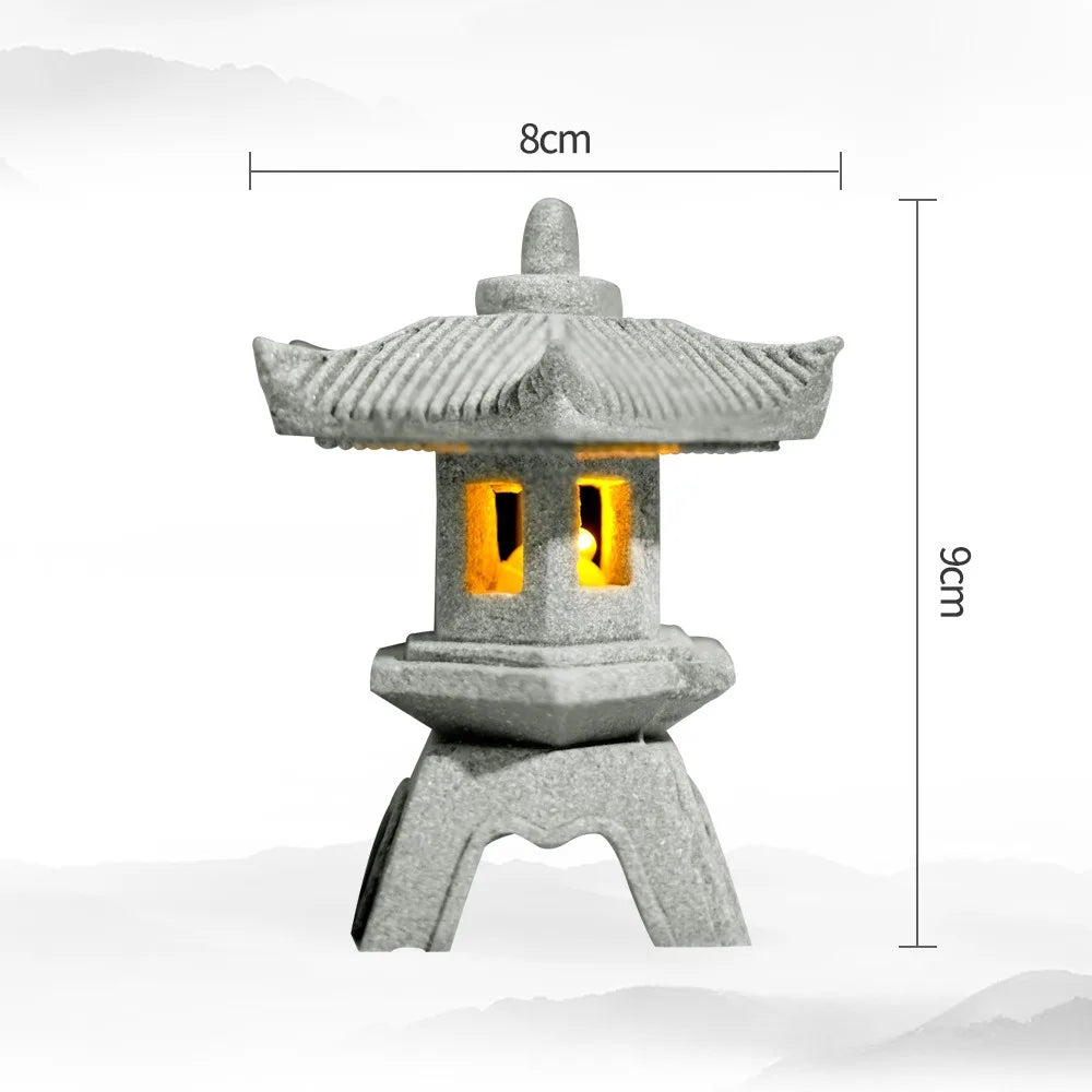 Skanto | Mini Pagoda ZenStone | Sandstein-Dekoration | Für Garten, Bonsai & Zen-Oasen | Handgefertigt