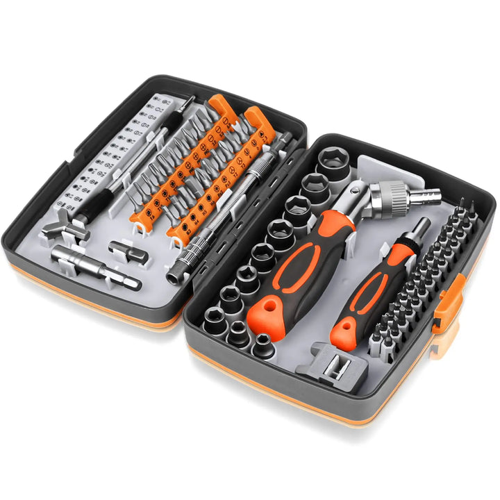 Skanto | 68-in-1 Schraubendreher-Set mit magnetischen Bits & Verlängerungsstange – FortiDrive