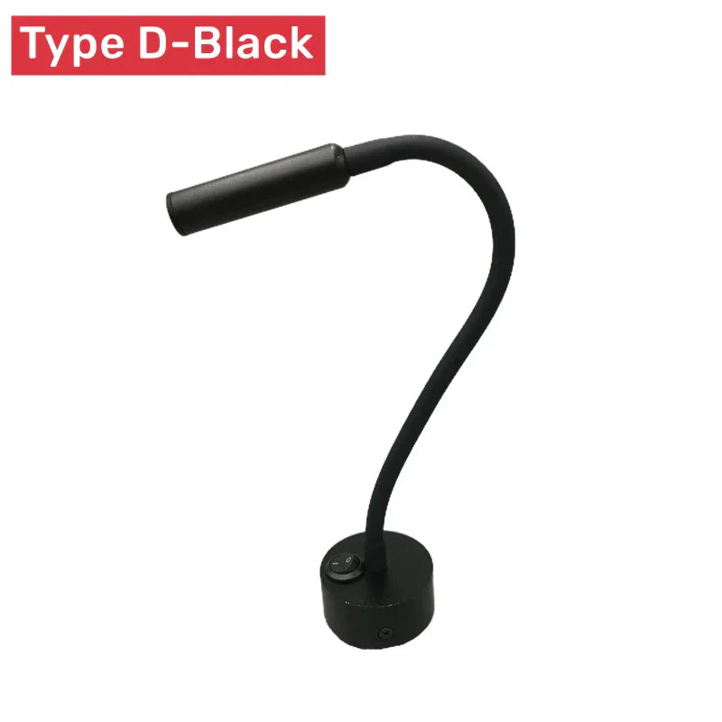 Skanto | Moderne flexible LED-Leselampe mit Schalter für Schlafzimmer und Arbeitszimmer – 1W/3W