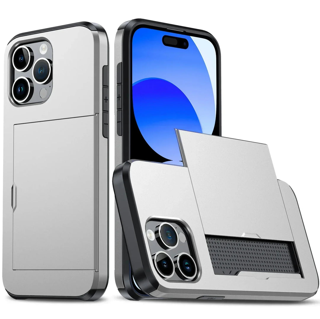 Skanto | LuxShield iPhone Hülle mit Kartenfach | Schlankes Design | Kartenaufbewahrung | Schutz und Stil
