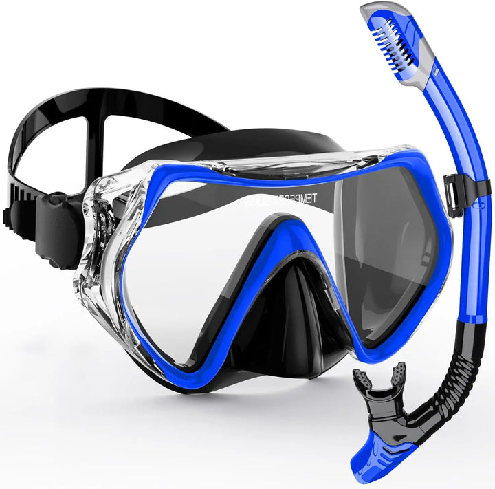 Skanto | AquaVision Schnorchelmasken-Set für Erwachsene | Anti-Beschlag & Schlagfest | Silikon-Dichtlippe & Trockenschnorchel | 180° Sichtfeld