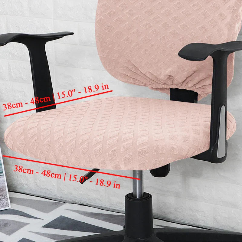 Skanto | Spandex Stretch Bürostuhlbezug Jacquard Sitzbezug Ananas Mesh Fleece Schutzbezug Elastischer Computerstuhl-Protektor