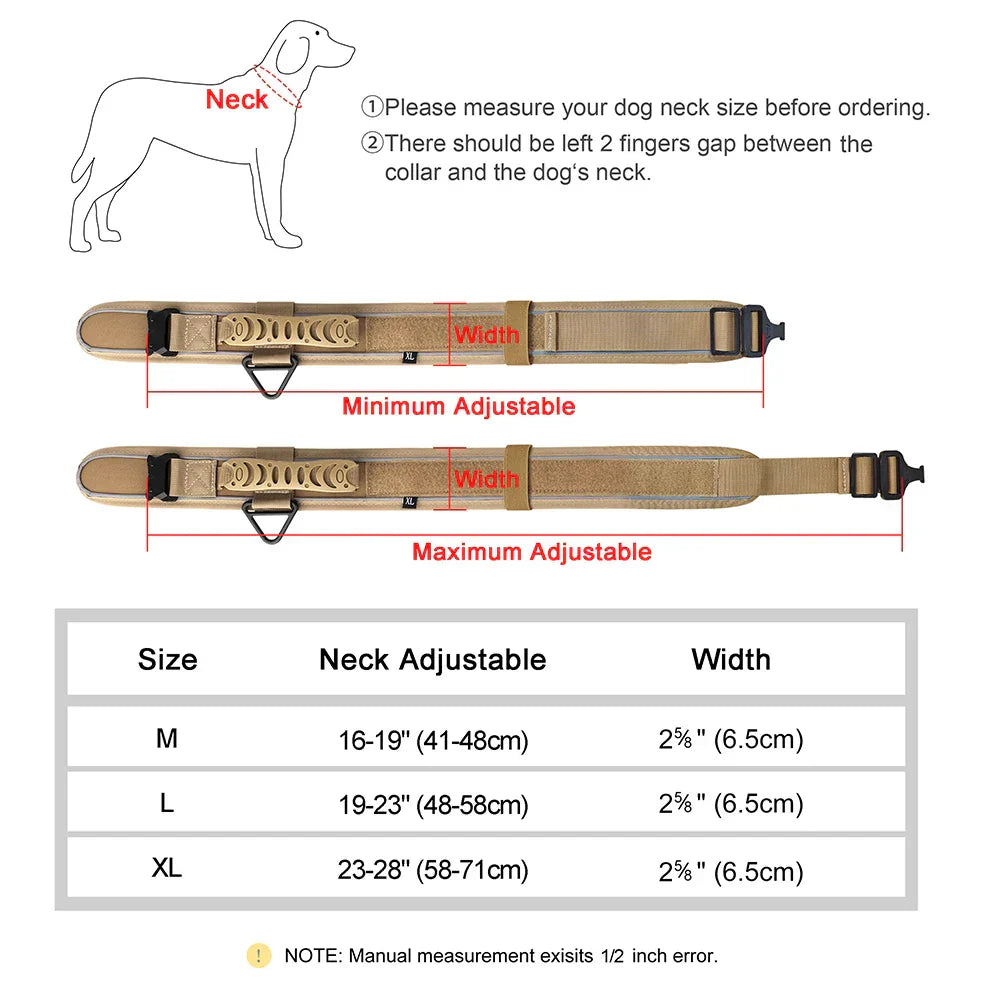 Skanto | Militär-Hundetrainingshalsband – Robustes, reflektierendes Nylonhalsband