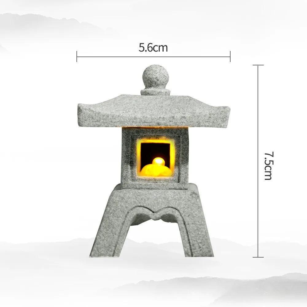 Skanto | Mini Pagoda ZenStone | Sandstein-Dekoration | Für Garten, Bonsai & Zen-Oasen | Handgefertigt