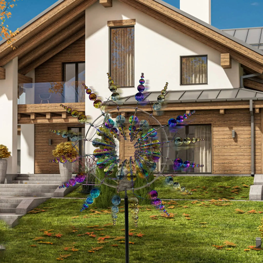 Skanto | Einzigartiges solarbetriebenes kinetisches Metall-Windspiel – Magische Windfänger für Terrasse, Garten, Rasen und Außendekoration