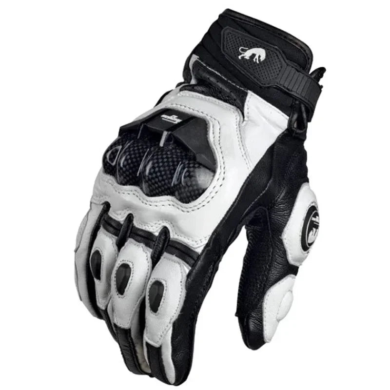 Skanto | RidePro Carbon Motorradhandschuhe | Wind- & Wasserdicht | Touchscreen-kompatibel | Protektoren aus echtem Leder | Für Sommer & Winter