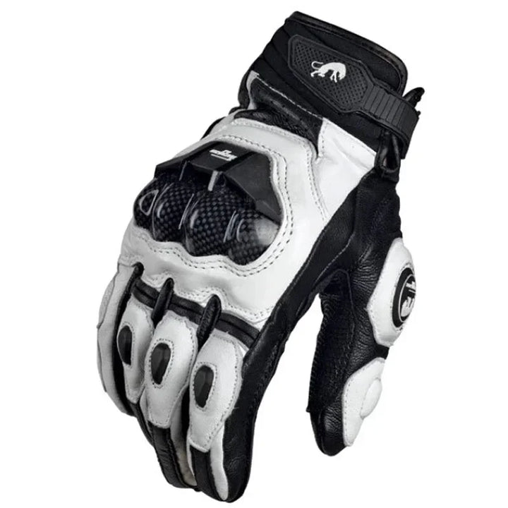 Skanto | RidePro Carbon Motorradhandschuhe | Wind- & Wasserdicht | Touchscreen-kompatibel | Protektoren aus echtem Leder | Für Sommer & Winter