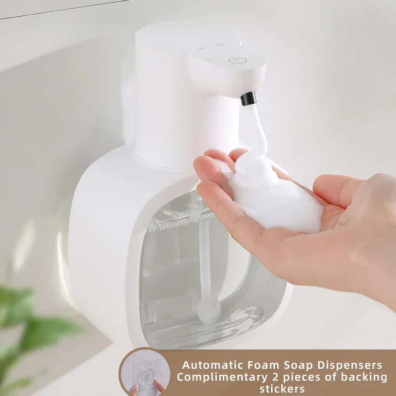 Skanto | Foamello Automatischer Seifenspender | Wandmontage | 500 ml | Wiederaufladbar & Berührungslos | Sensoraktivierte Schaumfunktion