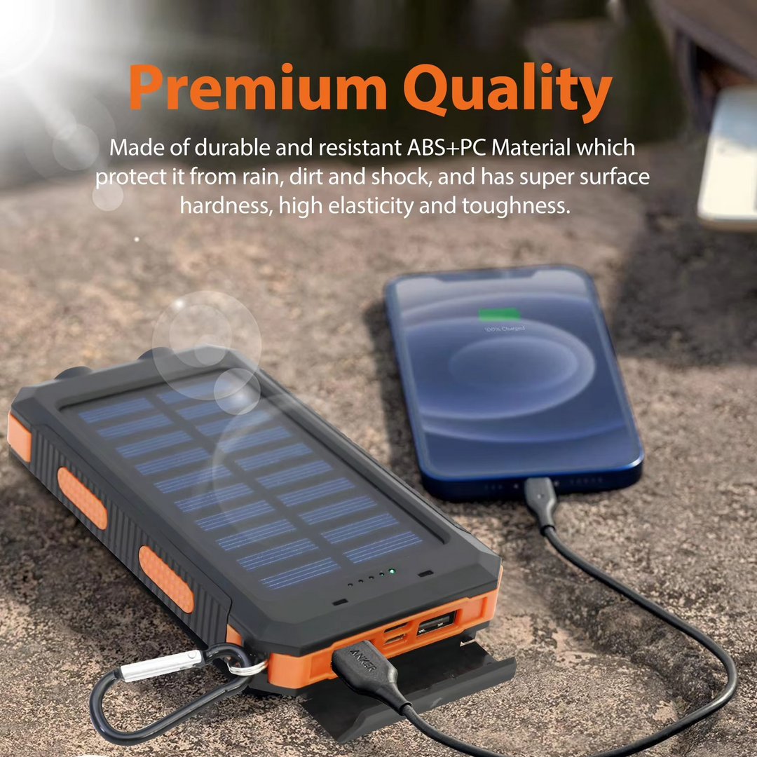 Skanto | 20000mAh Tragbares Solarladegerät mit Dual USB und LED-Taschenlampe