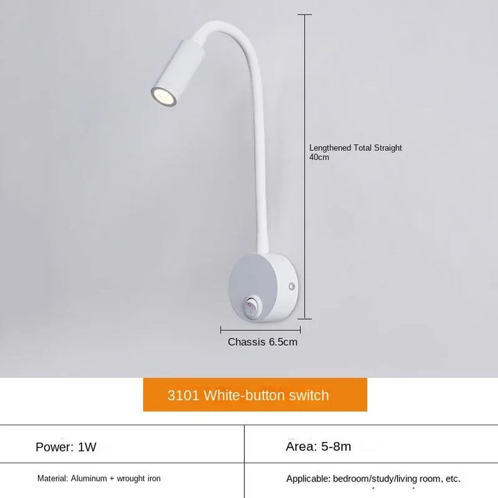 Skanto | Vielseitige LED-Wandleuchte: Modern, flexibel, perfekt für die Bettlektüre