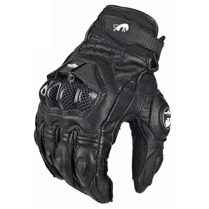 Skanto | RidePro Carbon Motorradhandschuhe | Wind- & Wasserdicht | Touchscreen-kompatibel | Protektoren aus echtem Leder | Für Sommer & Winter