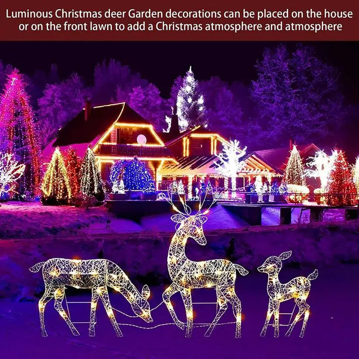 Skanto | Weihnachtsbeleuchtung Rentier Dekoration – Metall-Silhouette für Outdoor & Indoor