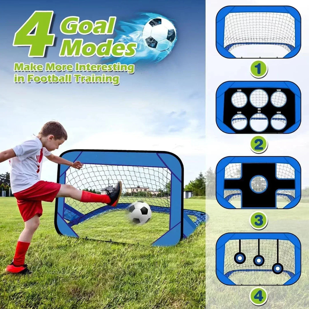 Skanto | PlayMax Faltbares Fußballtor – 4-in-1 Tragbares Fußballnetz für Training & Outdoor-Spiel