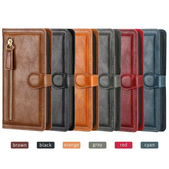 Skanto | Premium Leder iPhone Flip Wallet & Stand Hülle