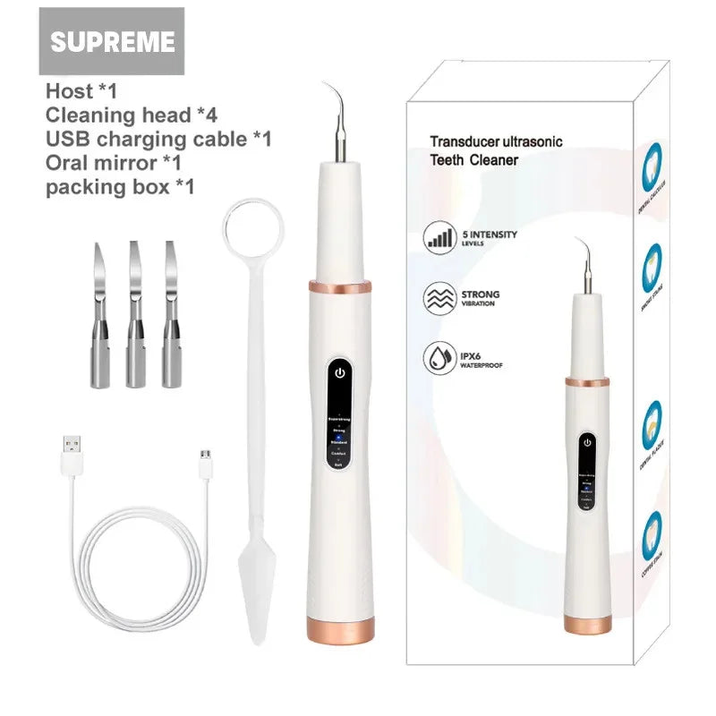 Skanto | DentoraSonic | Ultraschall-Zahnpflegegerät für Hunde und Katzen | 5-Stufen Zahnsteinentferner | USB-Laden
