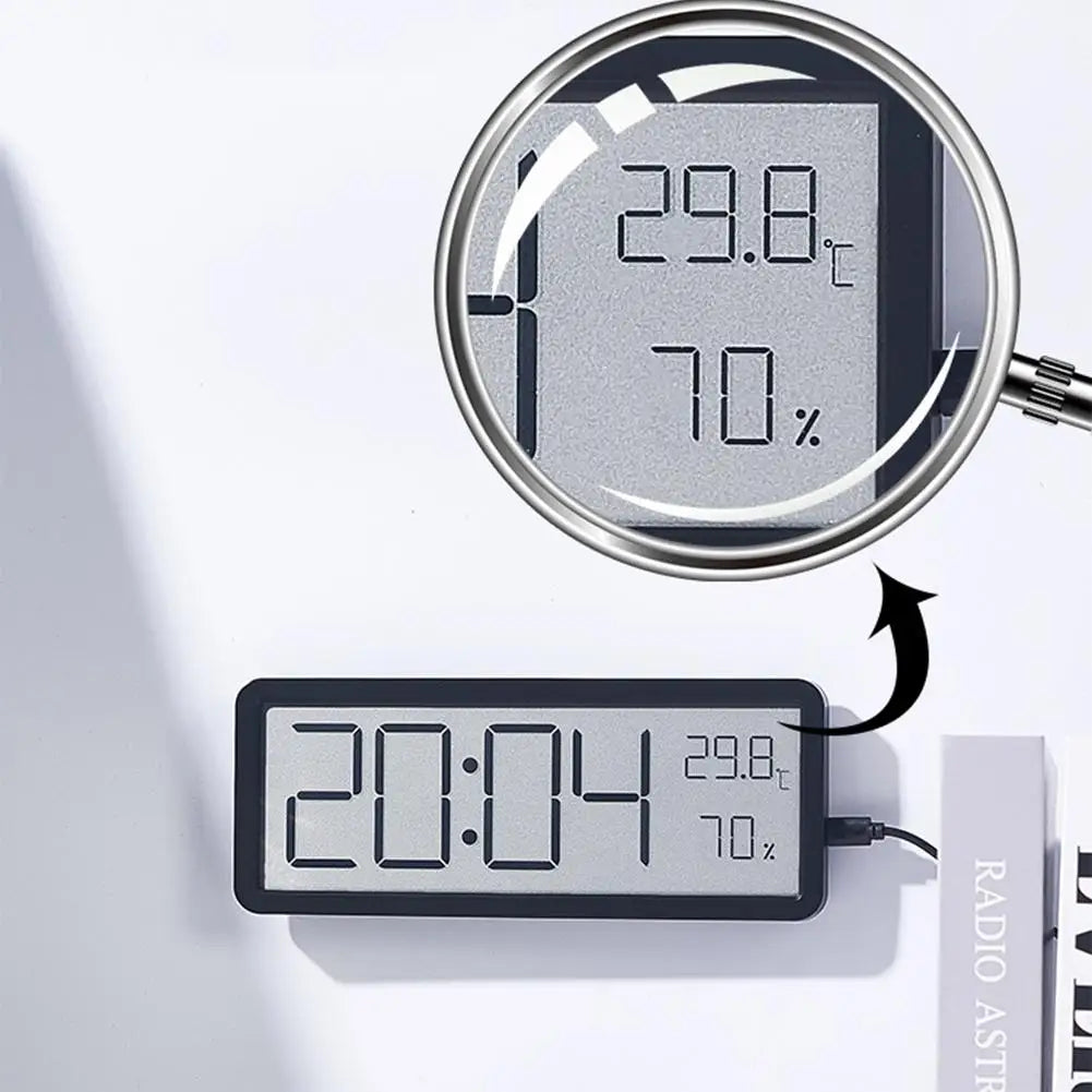 Skanto | TimeVibe Große LED-Digitalwanduhr mit Temperatur- und Feuchtigkeitsanzeige
