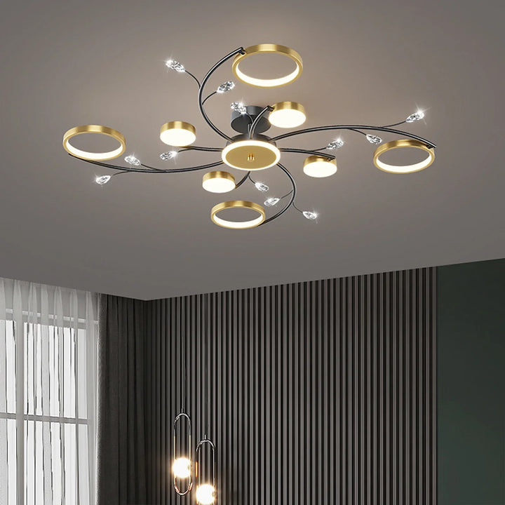 Garduru Dimmbarer Kronleuchter | Modernes Design | LED-Licht mit einstellbarer Helligkeit | Perfekt für Wohn- & Esszimmer