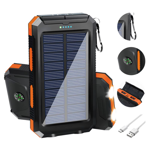 Skanto | 20000mAh Tragbares Solarladegerät mit Dual USB und LED-Taschenlampe