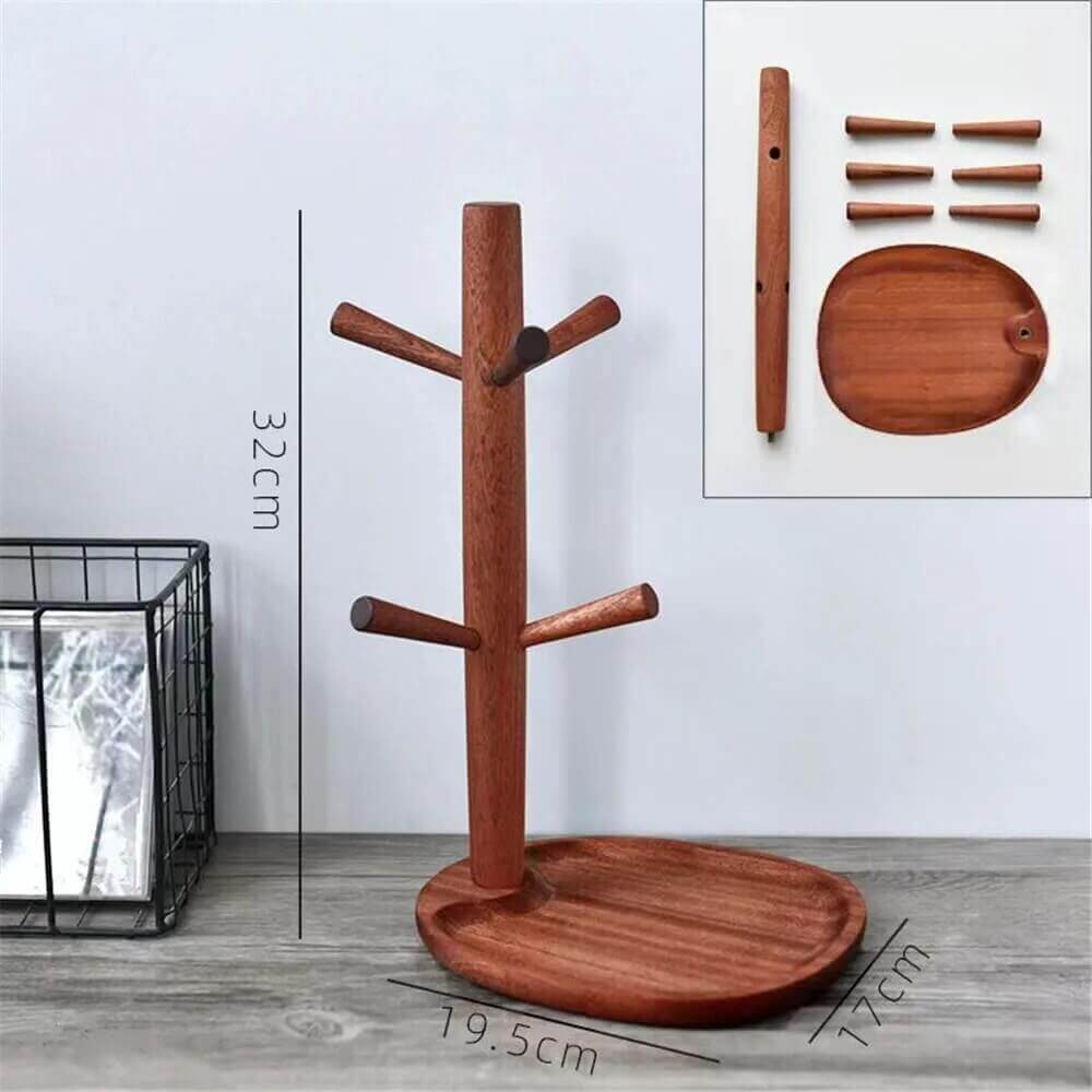Robuster Tassenhalter aus Holz: Tassenbaum in verschiedenen Formen + Farben