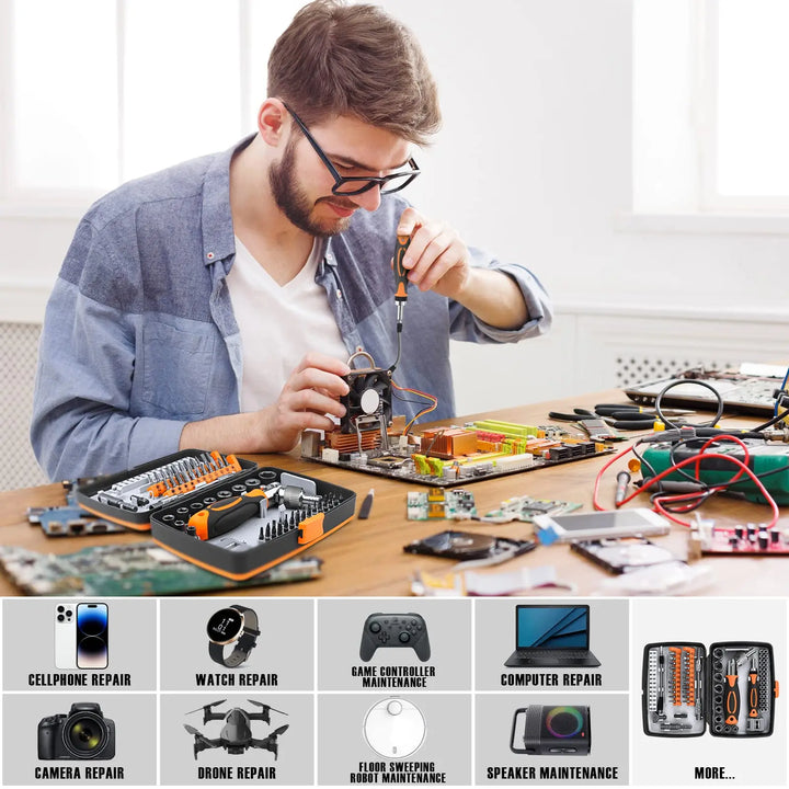 Skanto | 68-in-1 Schraubendreher-Set mit magnetischen Bits & Verlängerungsstange – FortiDrive