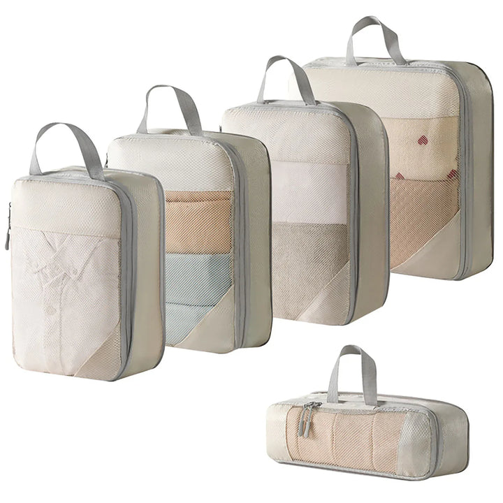 Skanto | PackNest Kompressions-Organizer-Set | 5-teilig | Platzsparend & Wasserabweisend | Ideal für Reise & Alltag