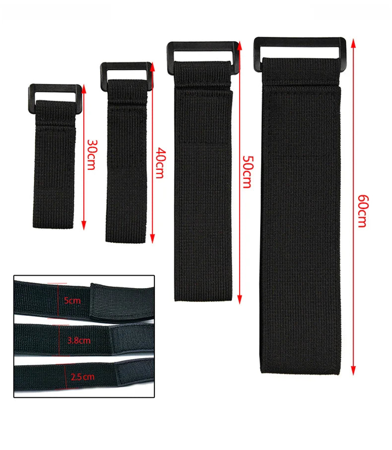 Skanto | Verstellbares elastisches, wendbares Schnallen-Nylon-Klettband – Klett-Kabelbinder, Klettbänder, selbstklebendes Befestigungsband (2/5 Stk.)