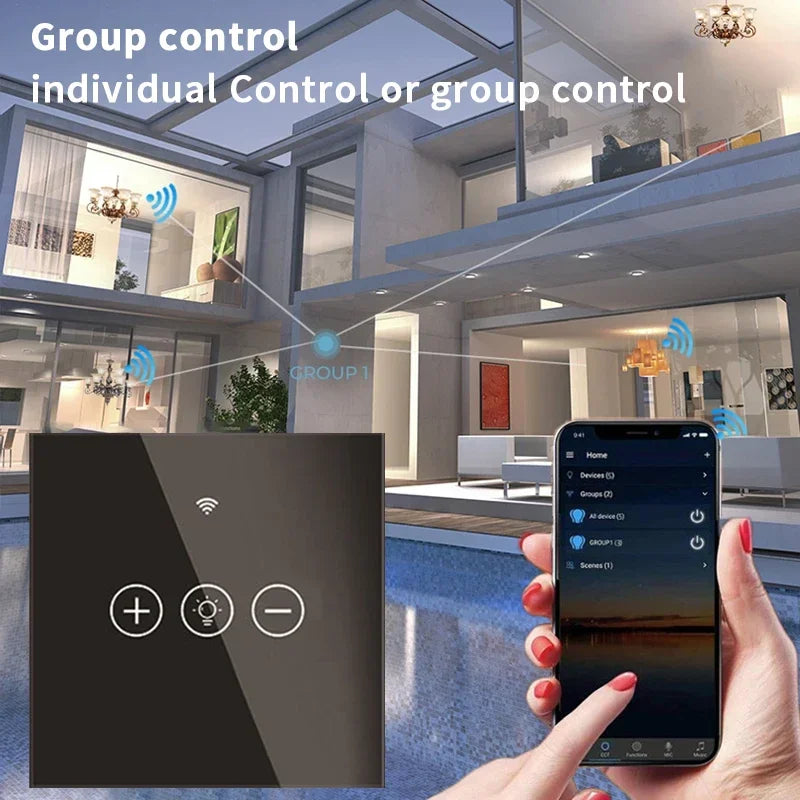 Tuya Smart Licht Wandschalter mit Neutralleiter - WiFi Dimmer Steuerung über SmartLife Google Alexa Apps