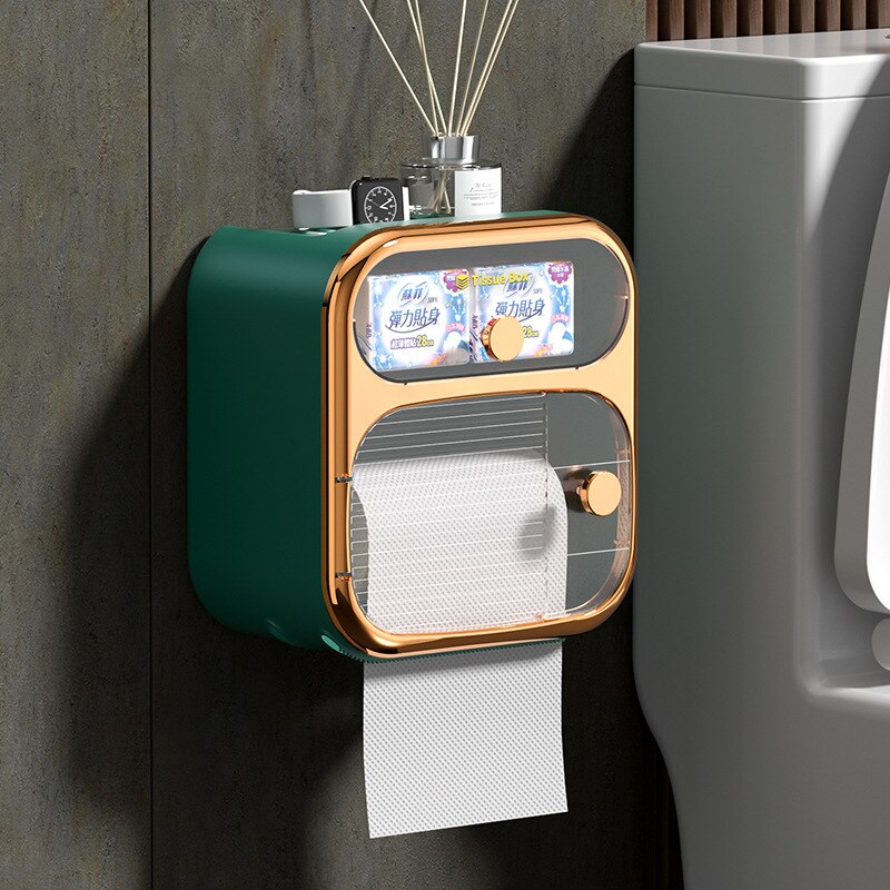 Skanto | MultiBox Wandmontierte Toilettenpapier-Handtuch-Aufbewahrungsbox