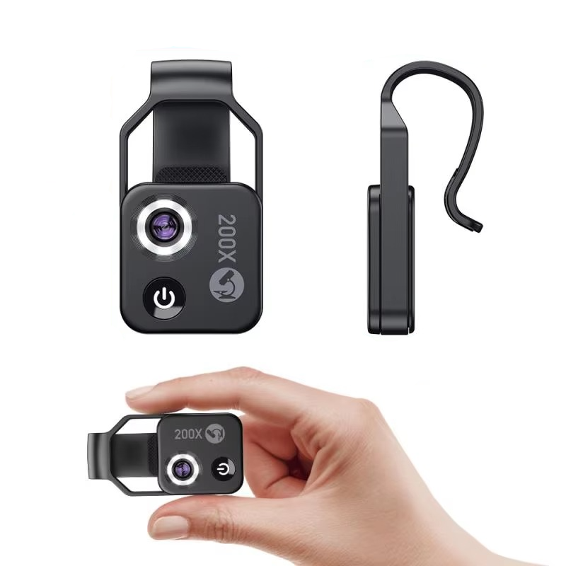 Skanto | 200X Zoom Professionelles Mikroskopobjektiv für Smartphones mit Clip