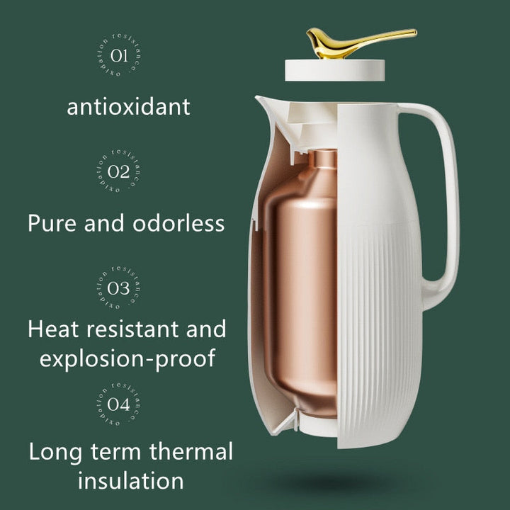 Skanto | ThermoMax | Große minimalistische isolierte Edelstahlflasche – Doppelwand-Thermoskanne