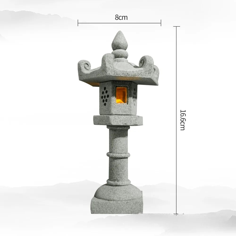 Skanto | Mini Pagoda ZenStone | Sandstein-Dekoration | Für Garten, Bonsai & Zen-Oasen | Handgefertigt