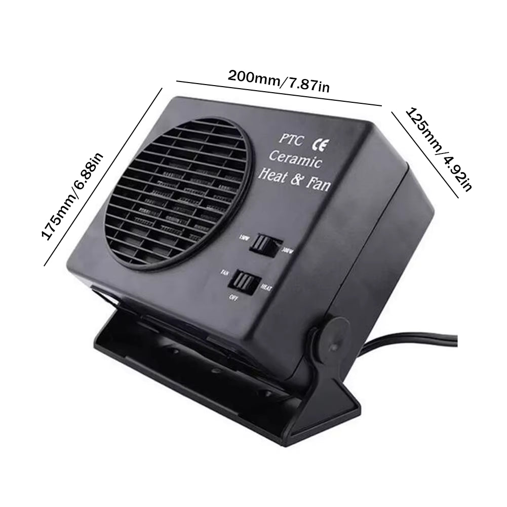 Skanto | 12V Keramik-Autoheizung | 150W-300W Tragbarer Ventilator mit automatischem Thermostat für den Wintereinsatz im Fahrzeug