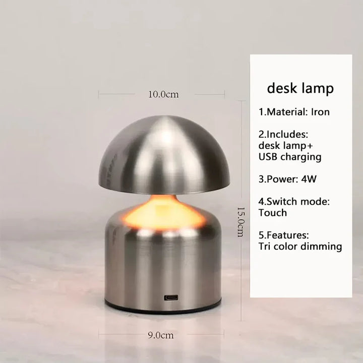 Skanto | LumoVerde LED-Tischlampe | Wiederaufladbar | 3 Farbtemperaturen & Touch-Dimmer | 4W | 5V