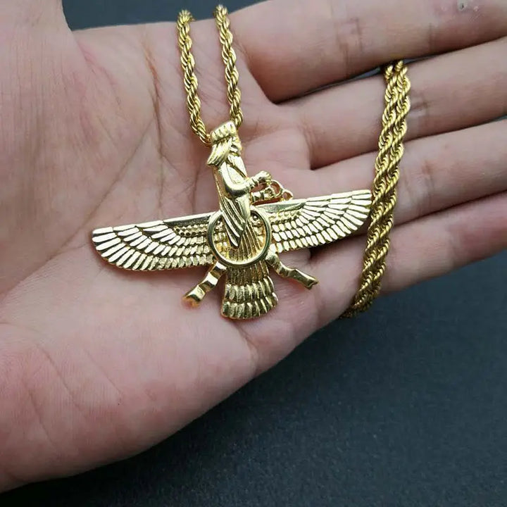Skanto | Zoroastrischer Faravahar / Ahura Mazda Anhänger Halskette