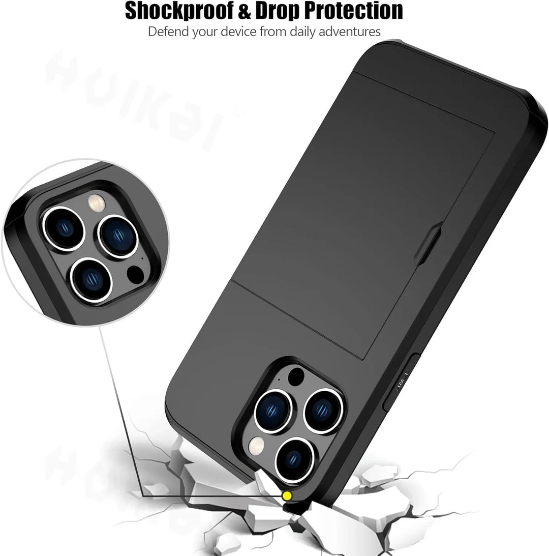 Skanto | LuxShield iPhone Hülle mit Kartenfach | Schlankes Design | Kartenaufbewahrung | Schutz und Stil