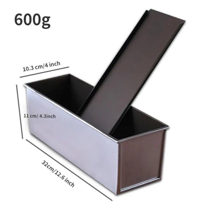 Skanto | Premium Antihaft-Kastenform aus Aluminiumlegierung mit Deckel - Verschiedene Größen (250g/450g/600g/750g/900g/1000g) zum Backen von Brot und Kuchen